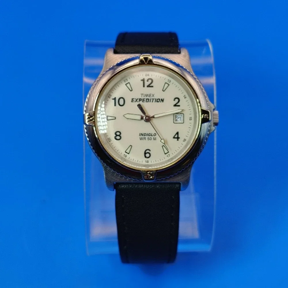 Vintage 1998 Timex Expedition Indiglo 31mm Women's Quartz Field Watch Size 4-7.5